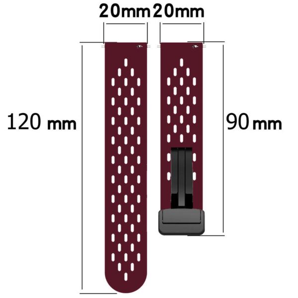 Pasek silikonowy - G34 - bordowy - 20 mm