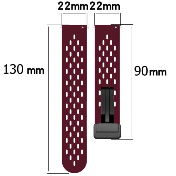 Pasek silikonowy - G34 - bordowy - 22 mm