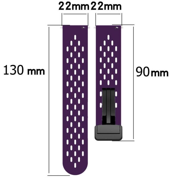Pasek silikonowy - G34 - ciemnofioletowy - 22 mm