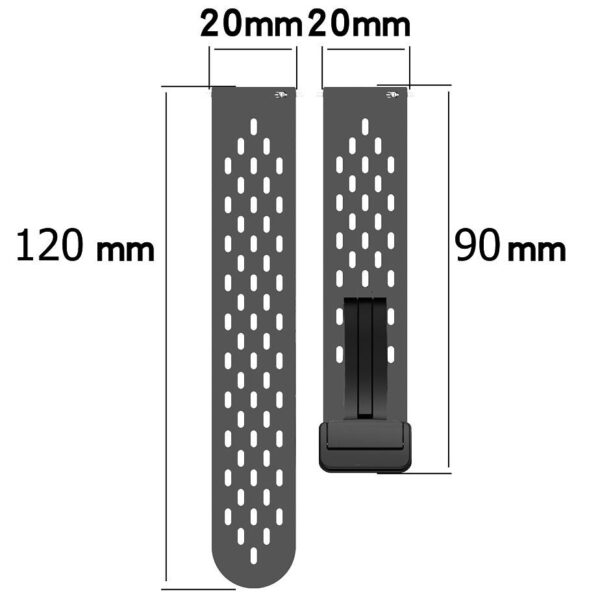 Pasek silikonowy - G34 - ciemnoszary - 20 mm