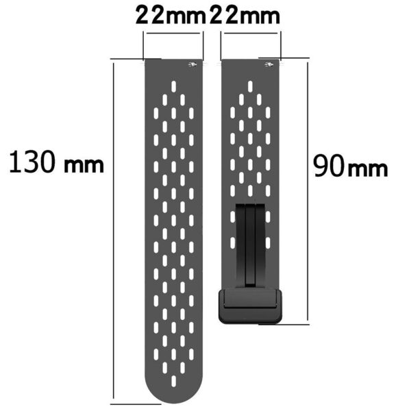 Pasek silikonowy - G34 - ciemnoszary - 22 mm