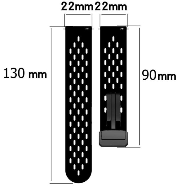 Pasek silikonowy - G34 - czarny - 22 mm