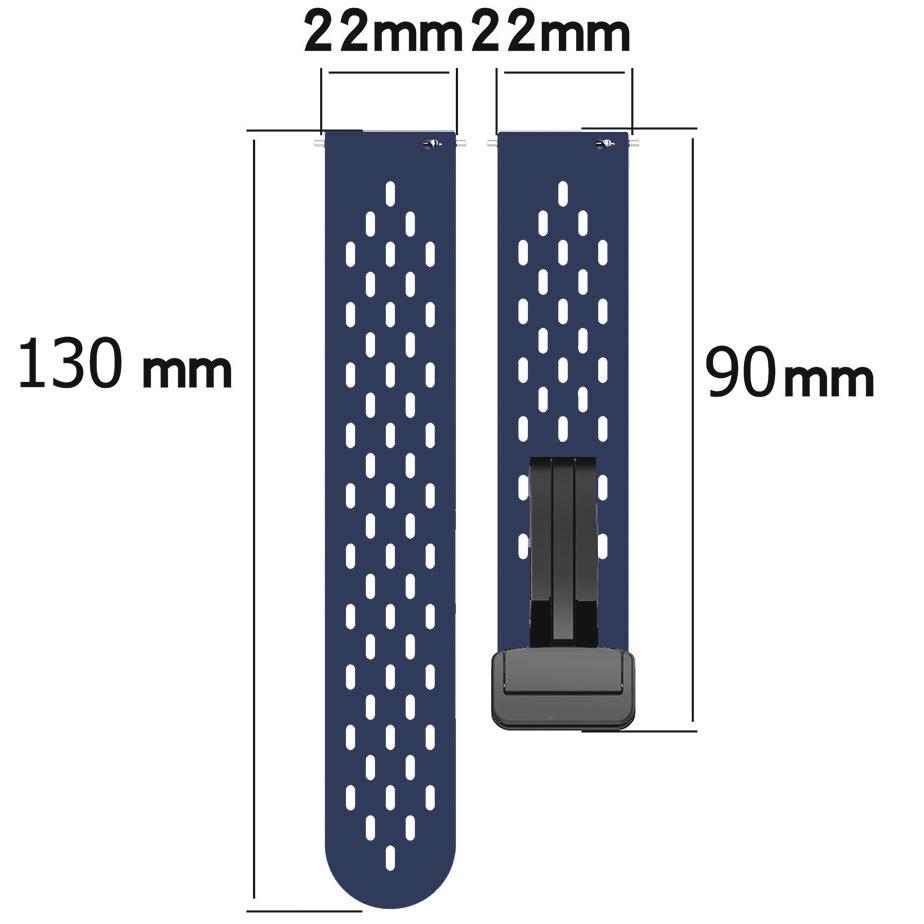 Pasek silikonowy - G34 - granatowy - 22 mm