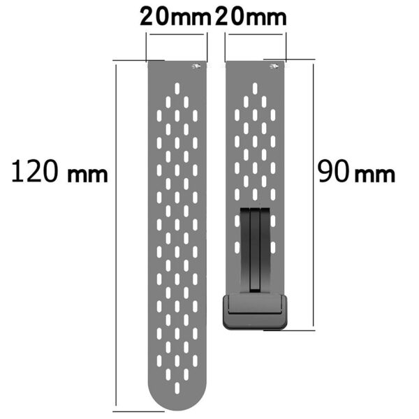 Pasek silikonowy - G34 - jasnoszary - 20 mm