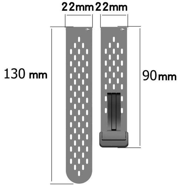 Pasek silikonowy - G34 - jasnoszary - 22 mm