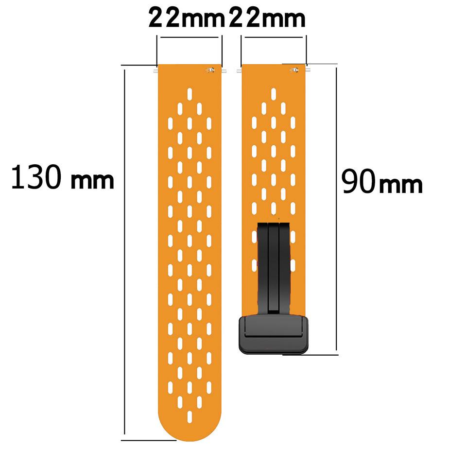 Pasek silikonowy - G34 - pomarańczowy - 22 mm