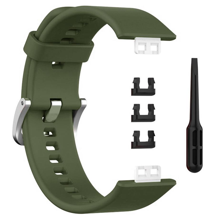 Pasek silikonowy - do Huawei Watch Fit - ciemnozielony