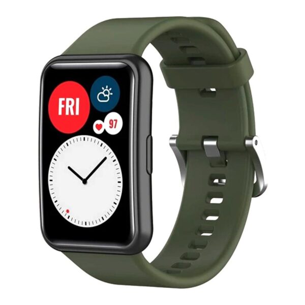 Pasek silikonowy - do Huawei Watch Fit - ciemnozielony
