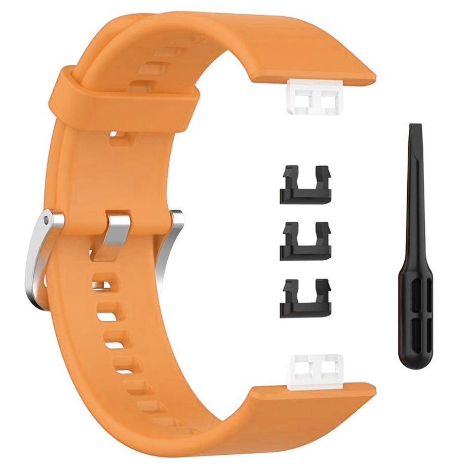 Pasek silikonowy - do Huawei Watch Fit - pomarańczowy