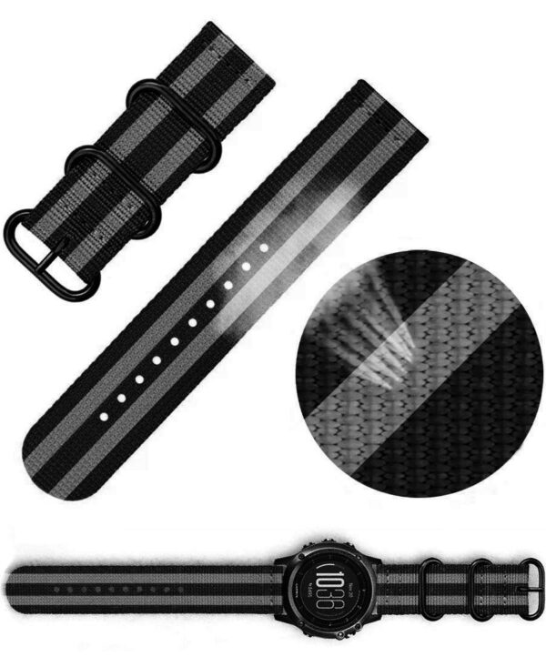 Pasek materiałowy M01 - czarno-szary - 18 mm