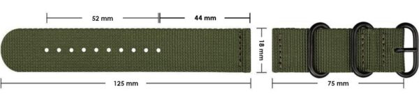 Pasek materiałowy M01 - zielony - 18 mm