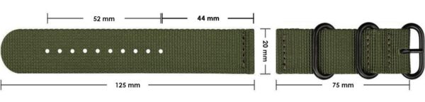 Pasek materiałowy M01 - zielony - 20 mm