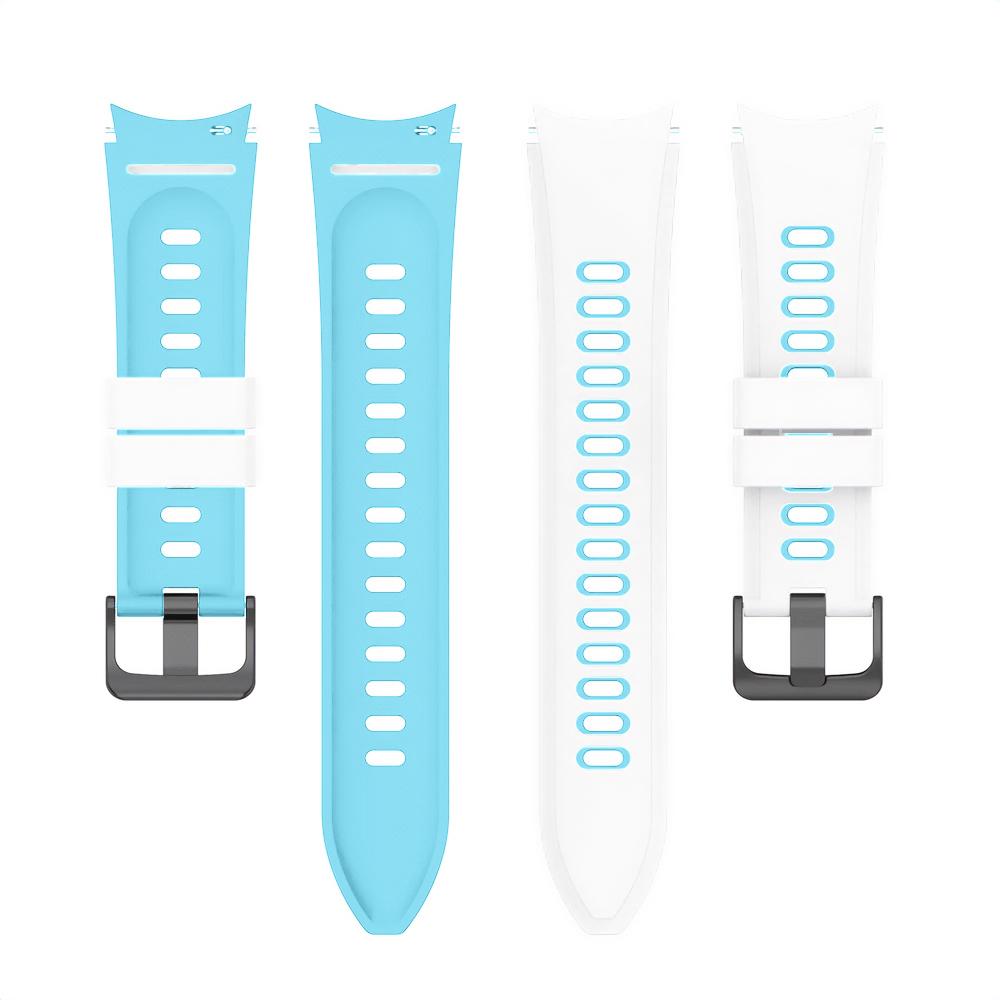 Pasek silikonowy - do Samsung Galaxy Watch 5 - biało-niebieski - 20 mm