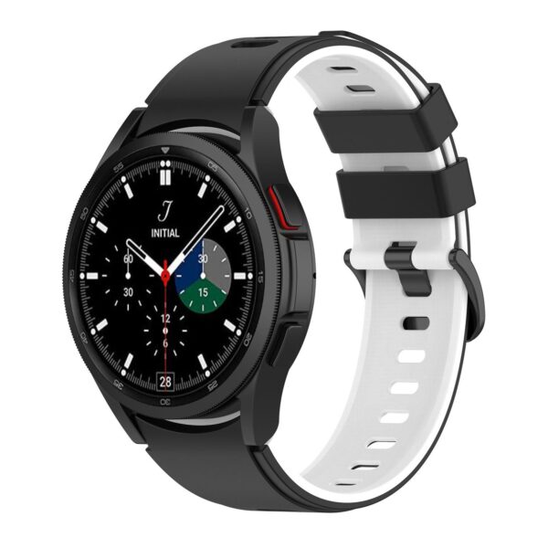 Pasek silikonowy - do Samsung Galaxy Watch 5 - czarno-biały - 20 mm