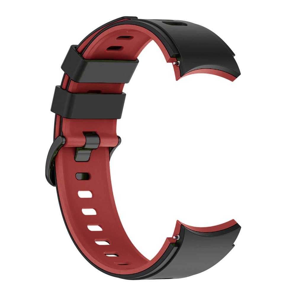 Pasek silikonowy - do Samsung Galaxy Watch 5 - czarno-czerwony - 20 mm