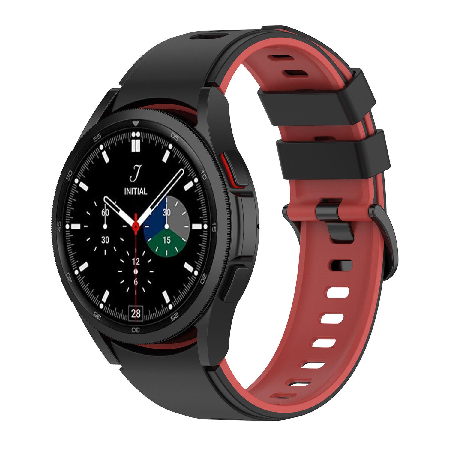 Pasek silikonowy - do Samsung Galaxy Watch 5 - czarno-czerwony - 20 mm