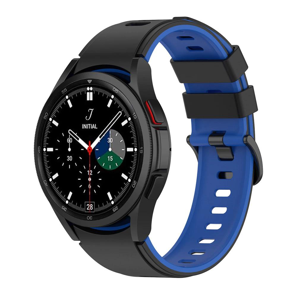 Pasek silikonowy - do Samsung Galaxy Watch 5 - czarno-niebieski - 20 mm