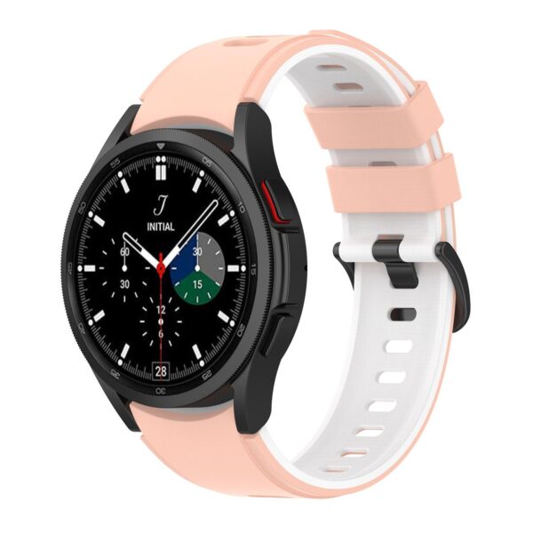Pasek silikonowy - do Samsung Galaxy Watch 5 - różowo-biały - 20 mm