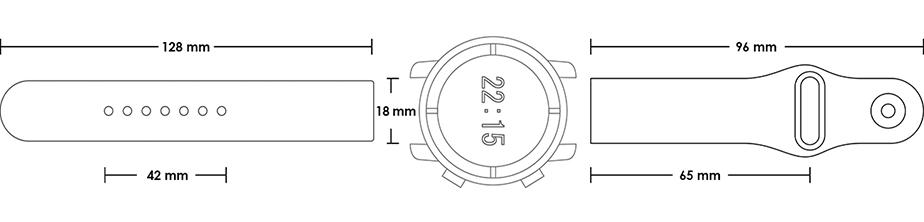 Pasek silikonowy S01 - żółty - 18 mm