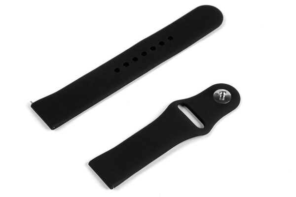 Pasek silikonowy S01 - czarny - 18 mm