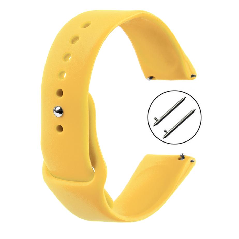 Pasek silikonowy S01 - żółty - 18 mm