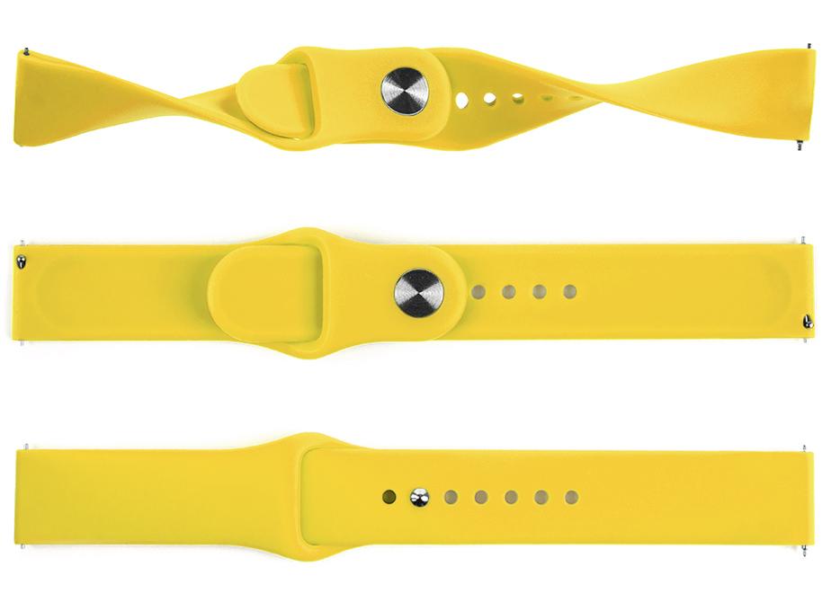Pasek silikonowy S01 - żółty - 18 mm
