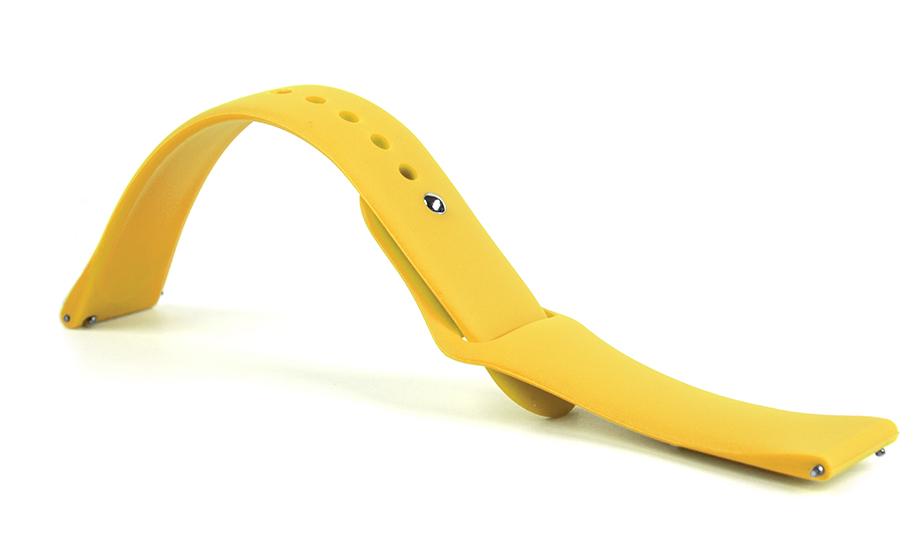 Pasek silikonowy S01 - żółty - 18 mm