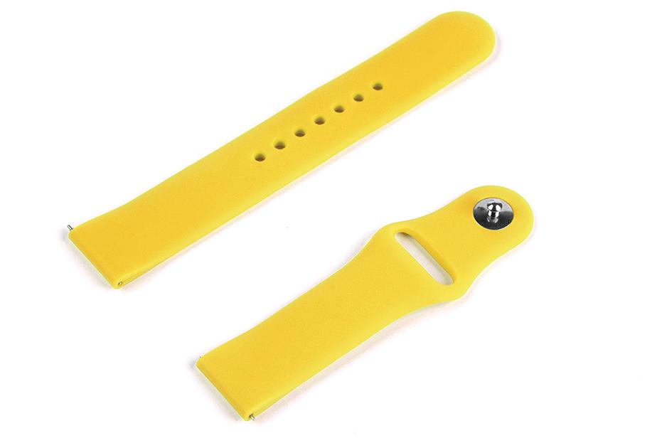 Pasek silikonowy S01 - żółty - 18 mm