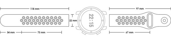 Pasek silikonowy S02 - czarno-zielony - 22 mm
