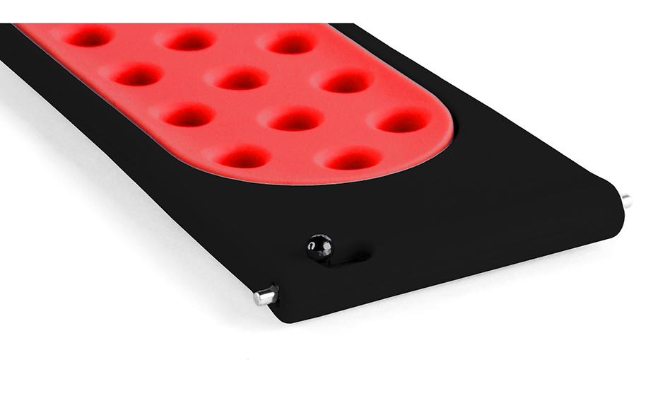 Pasek silikonowy S02 - czarno-czerwony - 22 mm