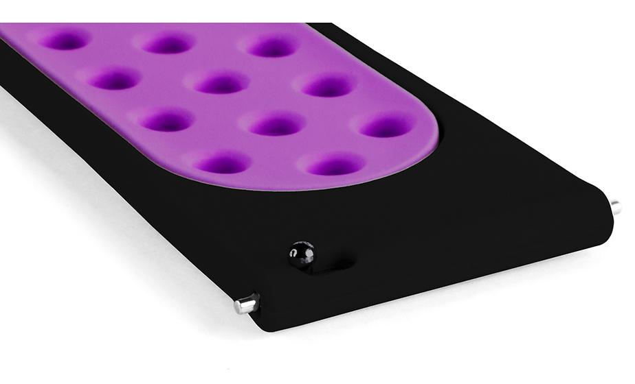 Pasek silikonowy S02 - czarno-fioletowy - 22 mm