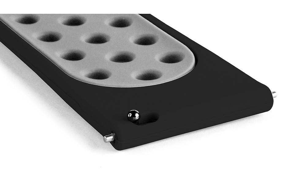 Pasek silikonowy S02 - czarno-szary - 20 mm