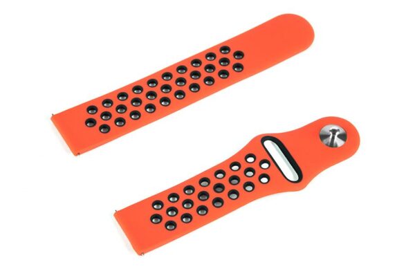 Pasek silikonowy S02 - czerwono-czarny - 20 mm