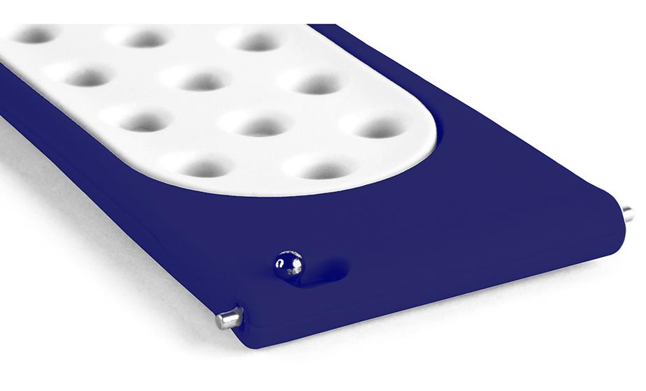 Pasek silikonowy S02 - granatowo-biały - 20 mm