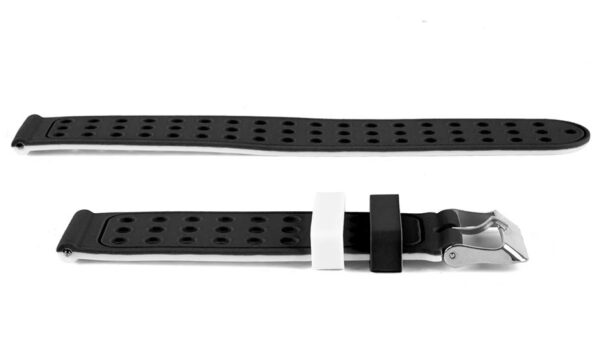 Pasek silikonowy S03 - czarno-biały - 20 mm