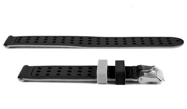 Pasek silikonowy S03 - czarno-szary - 20 mm