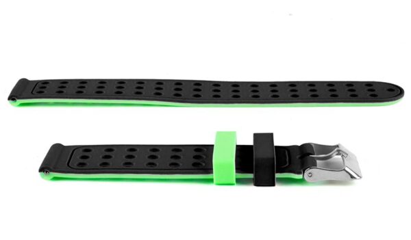 Pasek silikonowy S03 - czarno-zielony - 20 mm