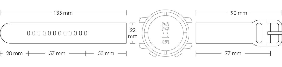 Pasek silikonowy S04 - ciemnoniebieski - 22 mm