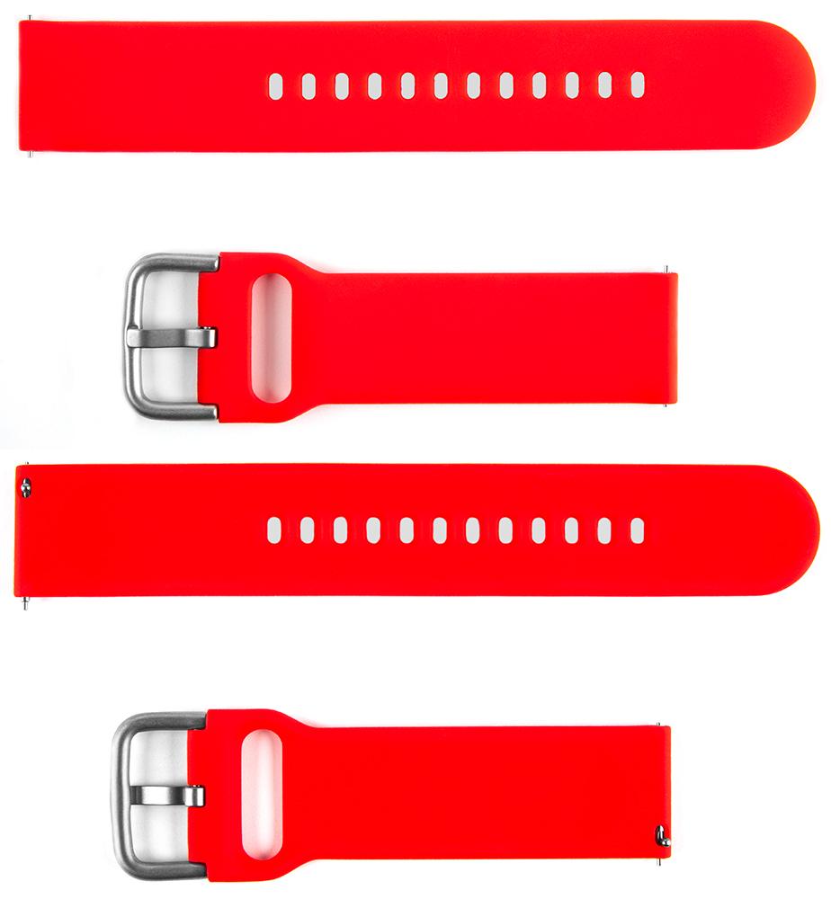 Pasek silikonowy S04 - czerwony - 22 mm