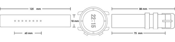 Pasek silikonowy S05 - granatowy - 18 mm