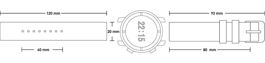 Pasek silikonowy S05 - szary - 20 mm