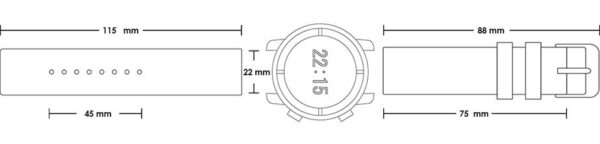 Pasek silikonowy S05 - bordowy - 22 mm