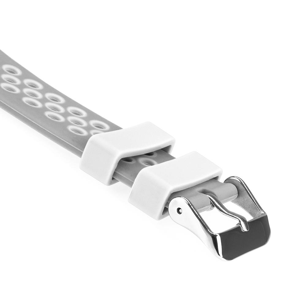 Pasek silikonowy S06 - szaro-biały - 18 mm