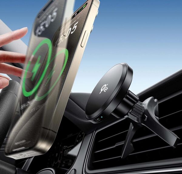 Car holder PREMIUM with wireless charging eXtreme® - type:O-16 W MagMax Qi2