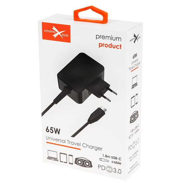 Uniwersal Travel Charger USB Type-C - eXtreme® - 65 W PD 3.0 - TC65-CC