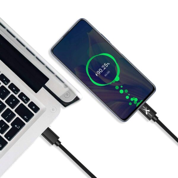 Wzmocniony kabel Ampere USB typ-C - USB typ-C - eXtremestyle® - 0.5 m - czarny