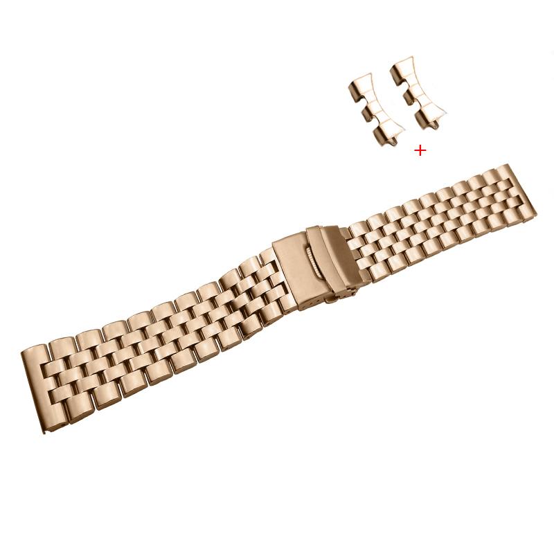 Bransoleta stalowa pełna model 5 - 22 mm - IP różowe złoto