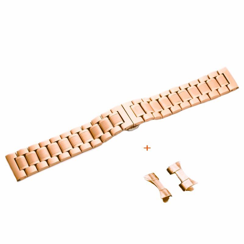 Bransoleta stalowa pełna model 6 - 17 mm - IP różowe złoto