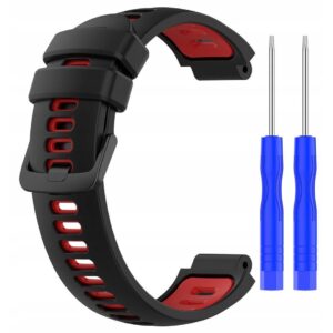 Pasek silikonowy - G02 - do Garmin - czarno-czerwony