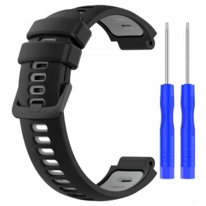 Pasek silikonowy - G02 - do Garmin - czarno-szary